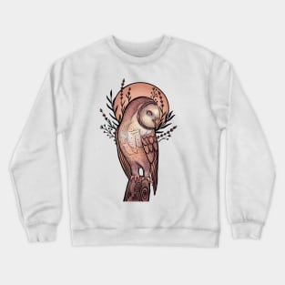 Boho Owl Design Crewneck Sweatshirt